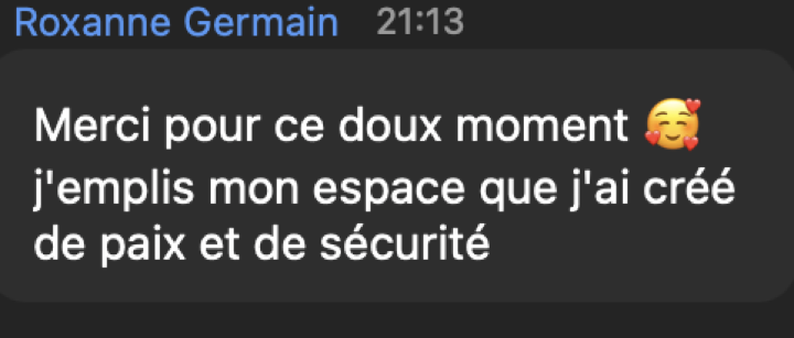 Message reçu après une séance de breathwork