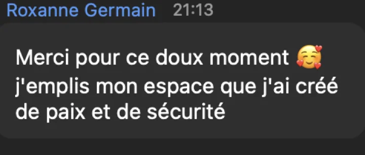 Message reçu après une séance de breathwork