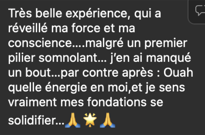 Message reçu après une séance de breathwork