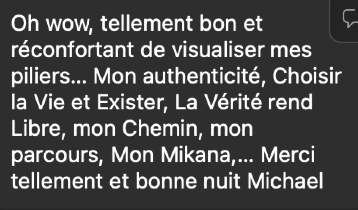 Message reçu après une séance de breathwork
