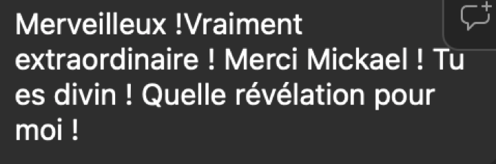 Message reçu après une séance de breathwork
