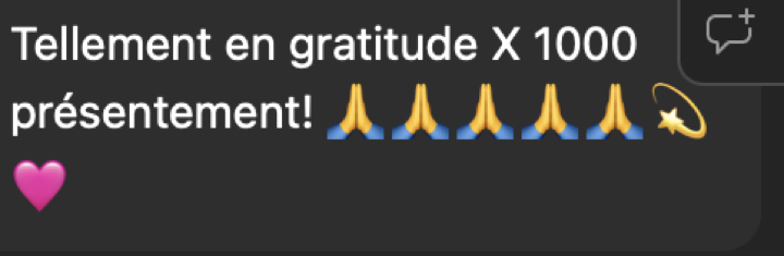 Message reçu après une séance de breathwork