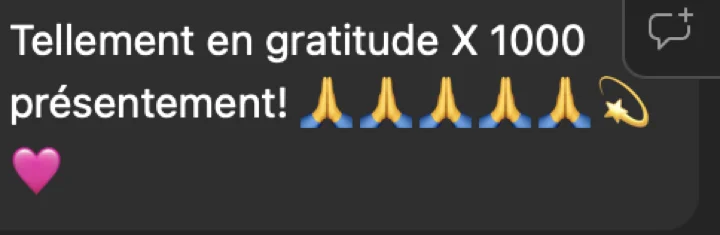 Message reçu après une séance de breathwork